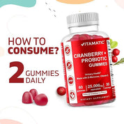 Vitamatic Cranberry with Probiotics | 60 Vegan Gummies