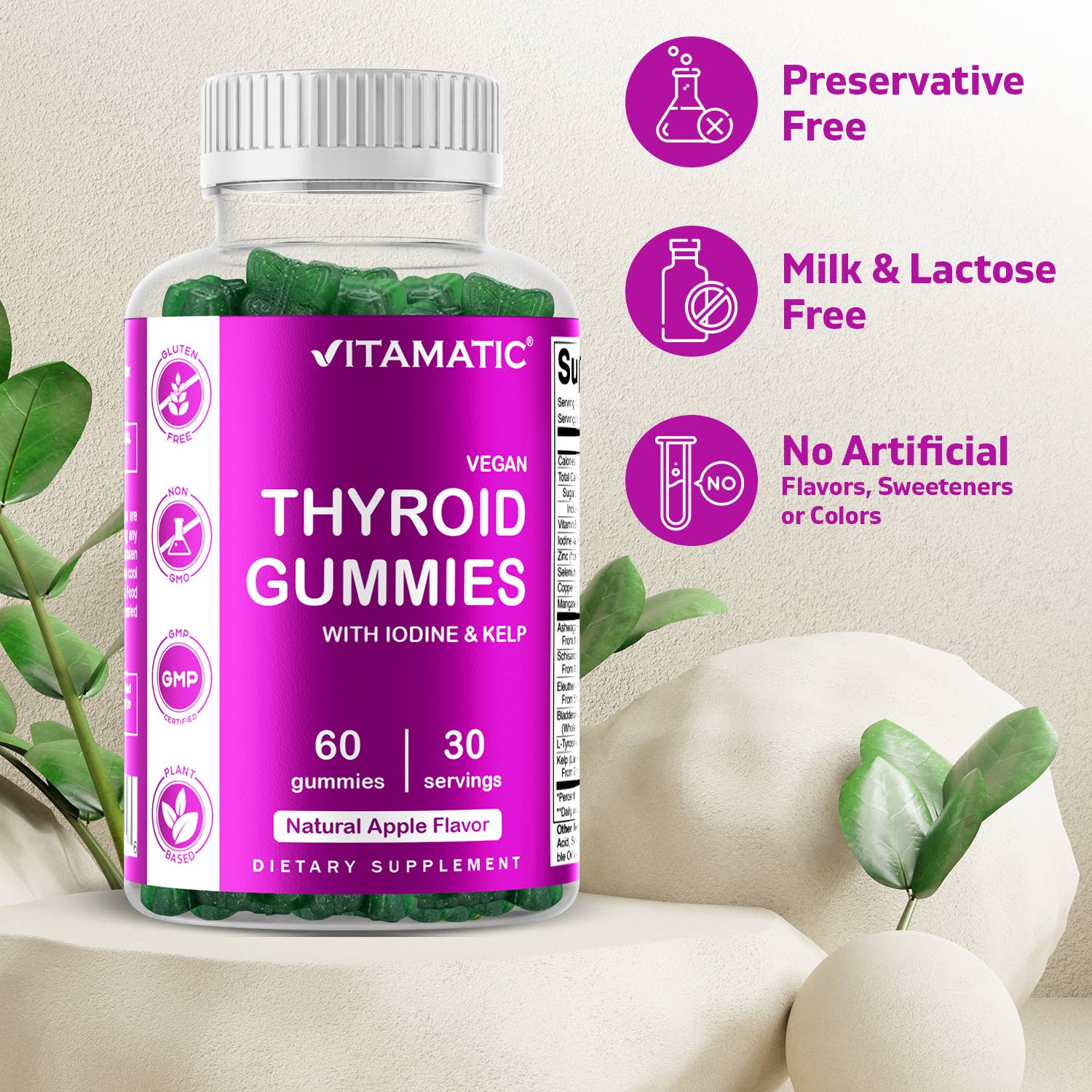 Vitamatic Vegan Thyroid Gummies with Iodine & Kelp