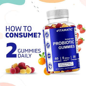 Vitamatic Probiotic 5 Billion CFUs | 60 Vegan Gummies