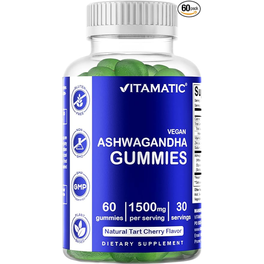 Vitamatic Ashwagandha 1500mg | 60 Vegan Gummies