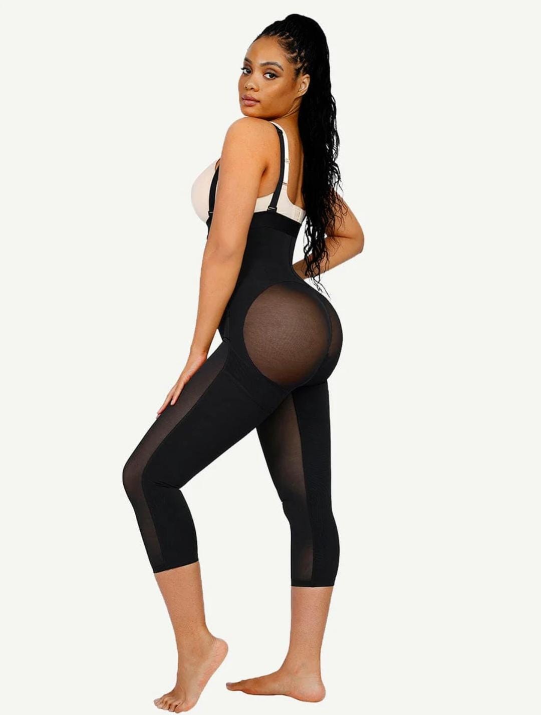 Latex Open Bust Tummy Control Shapewear with Adjustable Straps