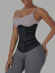 Under Bust Latex Waist Trainer Double Belt Waist Control