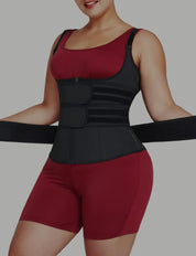 Latex Black Vest Shaper Adjustable Strap Zipper Fat Burning