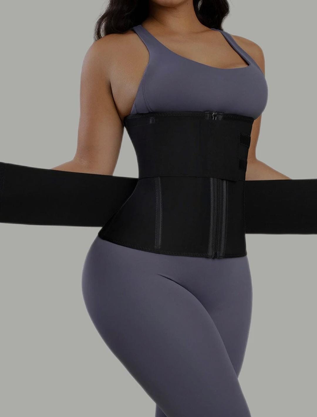 Steel Boned Tummy Control Waist Trainer with Double Belts