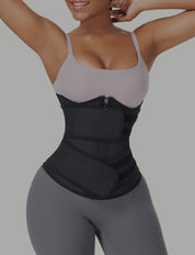 Under Bust Latex Waist Trainer Double Belt Waist Control