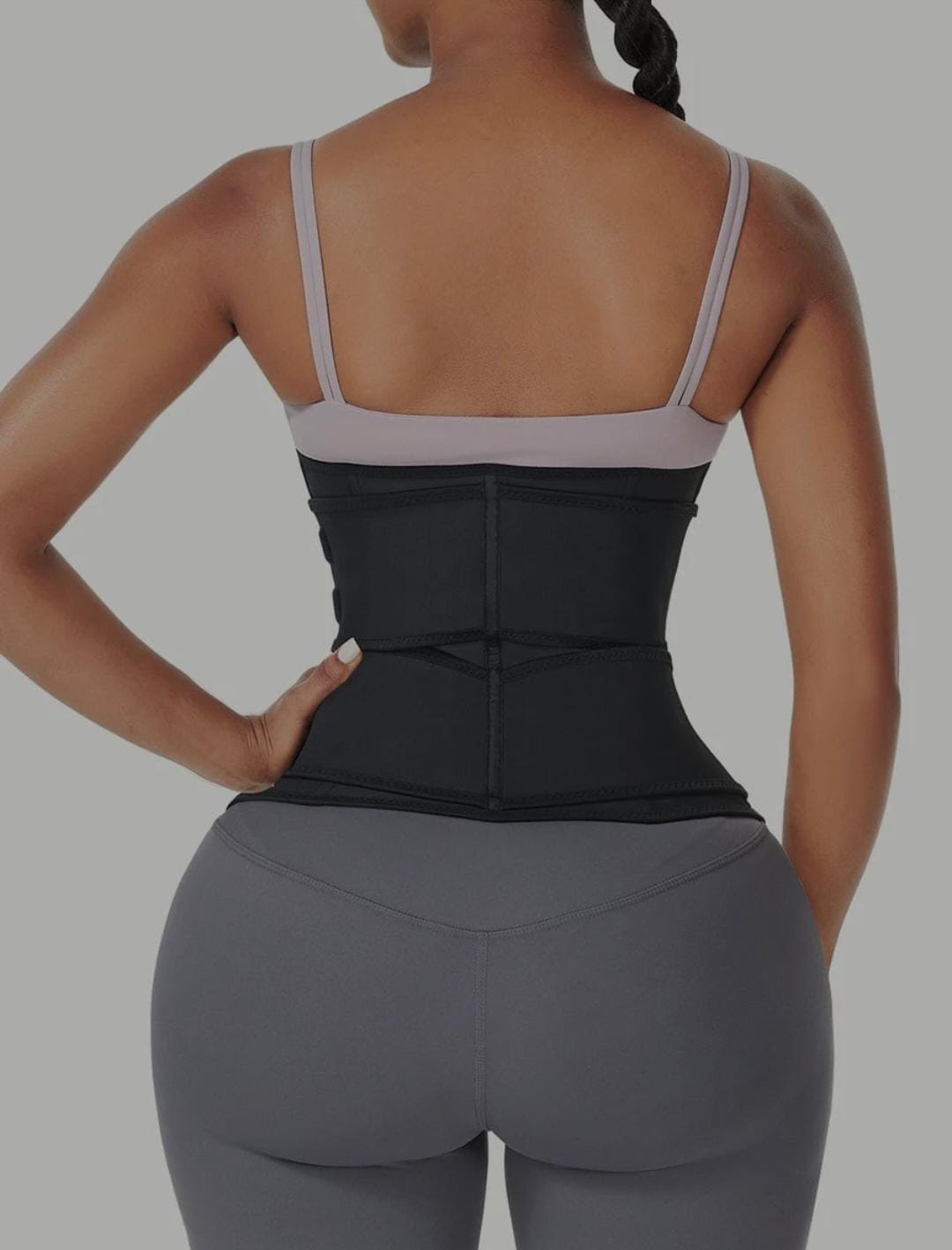 Under Bust Latex Waist Trainer Double Belt Waist Control
