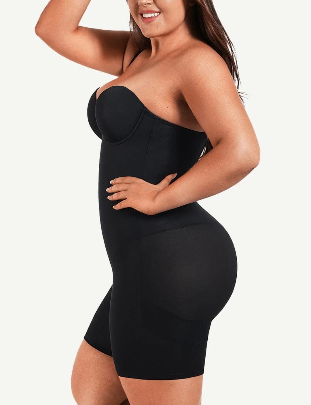 Back Smoothing Underwire Cup Push Up Bra Strapless Shortie Bodysuit