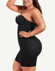 Back Smoothing Underwire Cup Push Up Bra Strapless Shortie Bodysuit