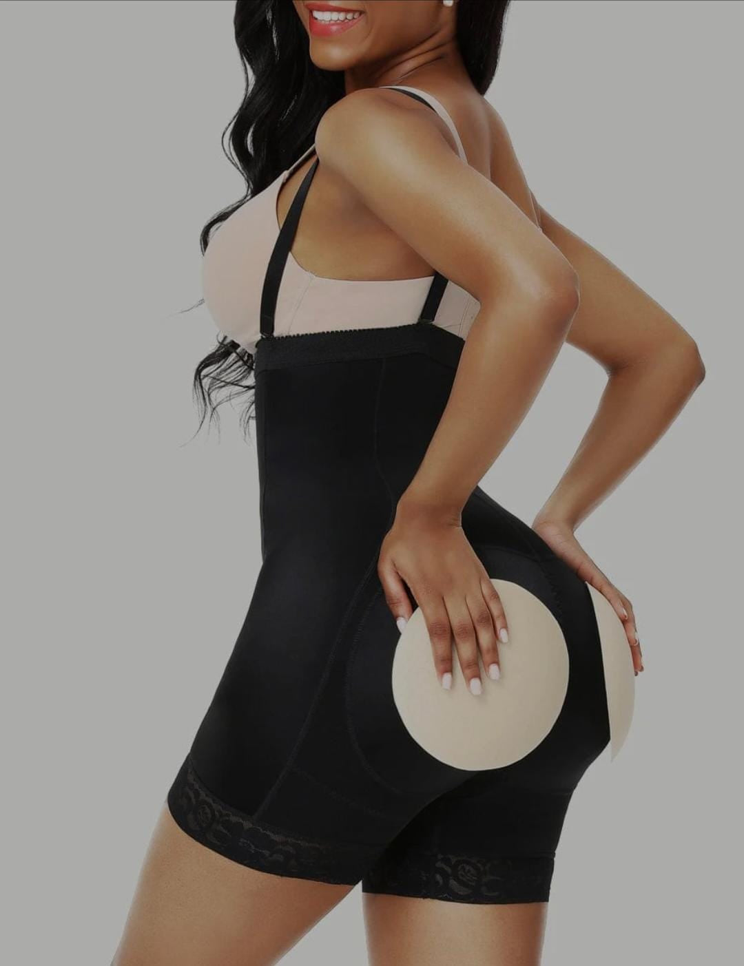 Butt Lifter High Waist Lace Removable Pads Firm Compression