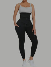 Butt Lifting Leggings Slimming Belt Smooth Hooks with Pocket for Yoga