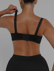 Strapless Non-slip Gathering Bust Support Underwire 1/2 Cup Bra