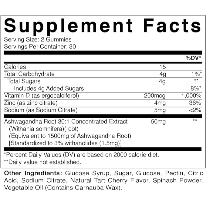 Vitamatic Ashwagandha 1500mg | 60 Vegan Gummies