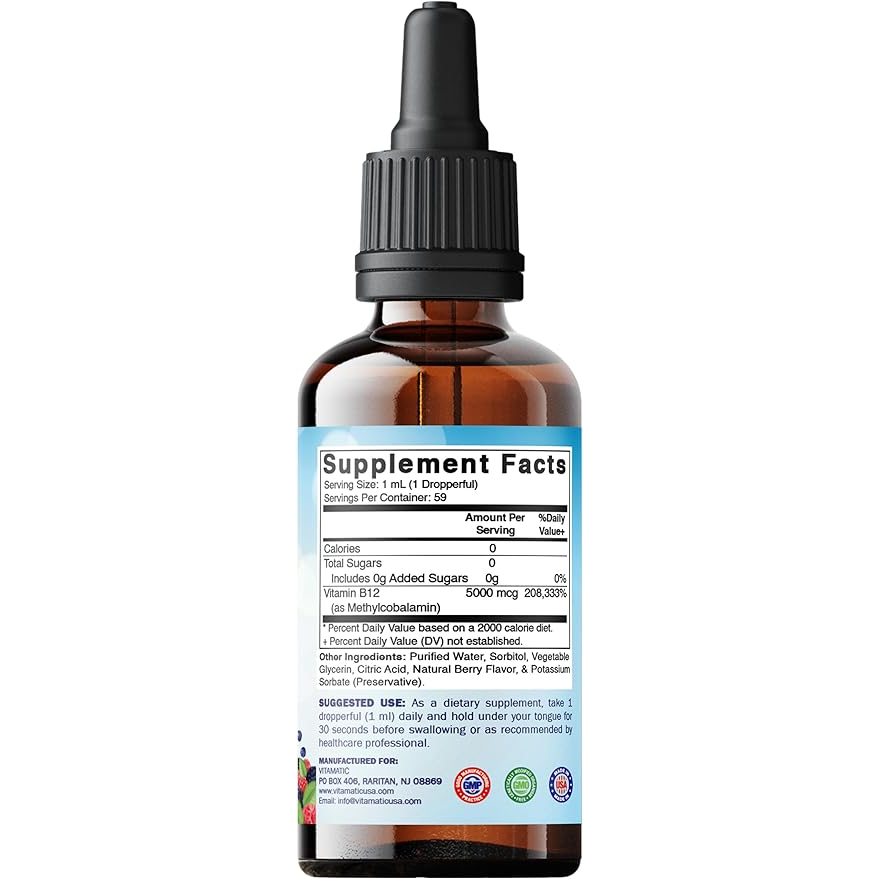 Vitamatic Liquid Methyl Cobalamin B12 5000mcg 2oz