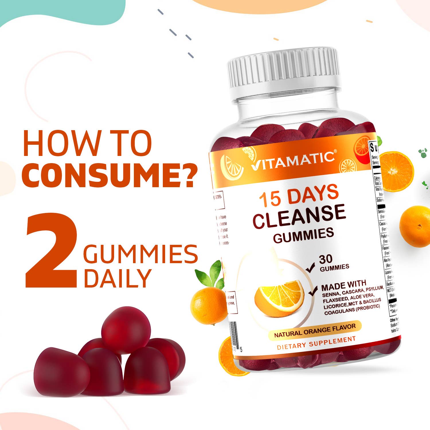 Vitamatic | 15 Days Cleanse Gummies | 30 Gummies
