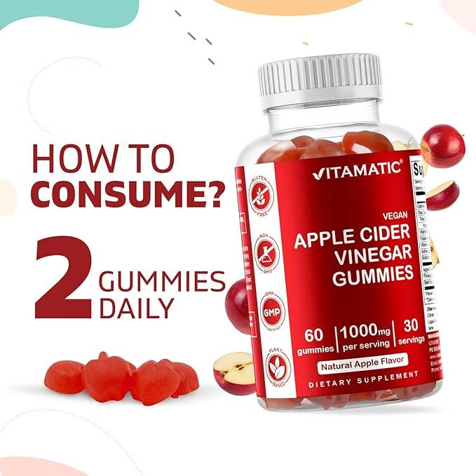 Vitamatic Apple Cider Vinegar 1000mg | 60 Vegan Gummies