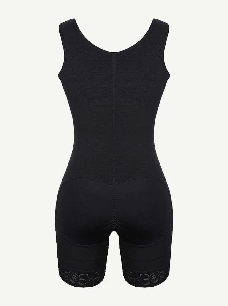 Full Body Shaper Glue Zipper Open Crotch Lace Firm Foundations