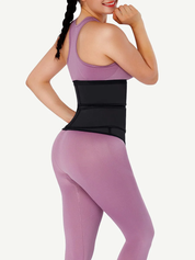 Black 7 Steel Bones Waist Cincher Double Belts Body Trimmer