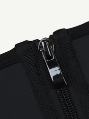 Black 7 Steel Bones Waist Cincher Double Belts Body Trimmer