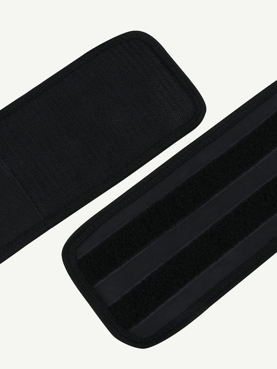 Black 7 Steel Bones Waist Cincher Double Belts Body Trimmer