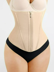 Smooth look Fat Burning Front Double Layer Zipper Tummy Control Waist Trimmer