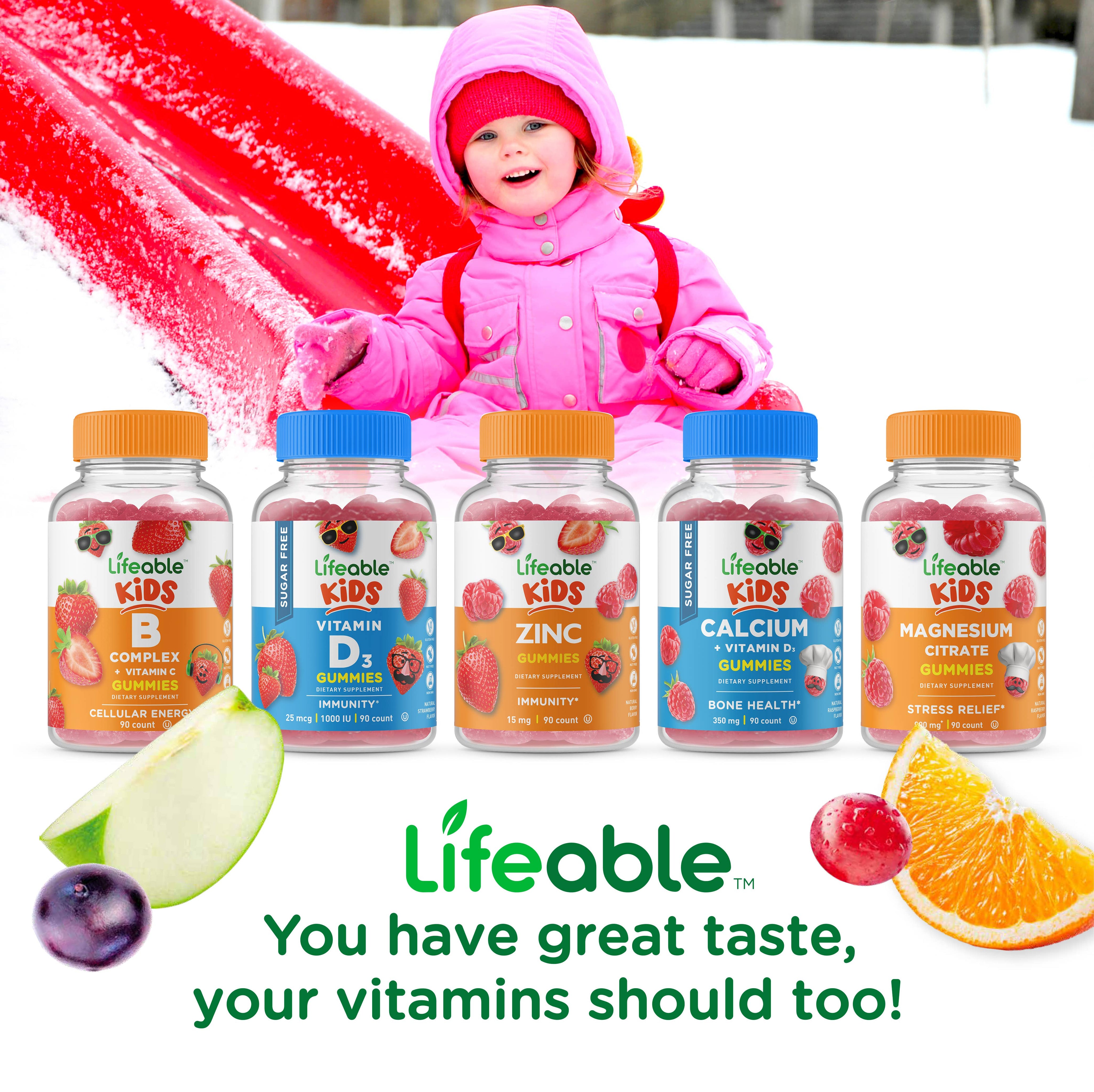 Lifeable Sugar Free Vitamin C for Kids 250 mg Gummies