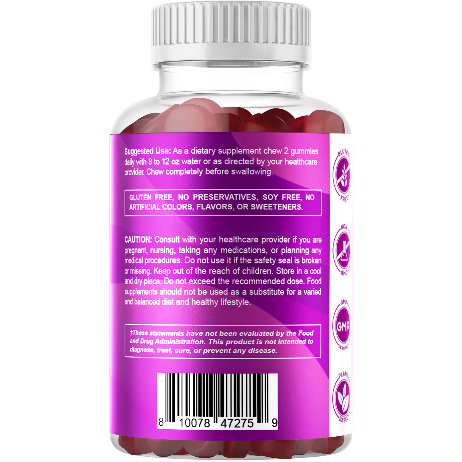 Vitamatic | Vitamin B6 100mg | Strawberry Flavor| 60 Gummies