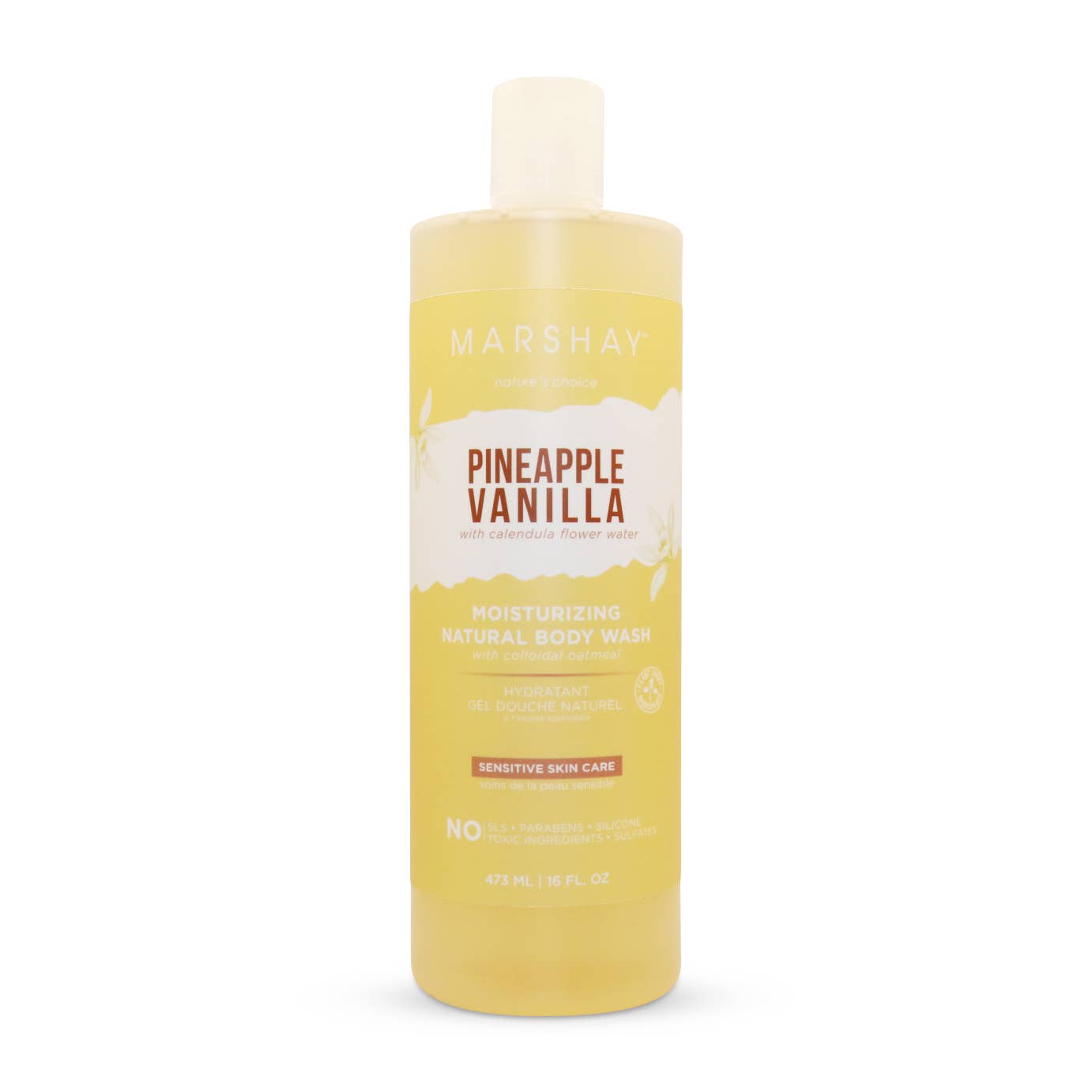 Shea + Oatmeal Body wash 16oz Pineapple + Vanilla