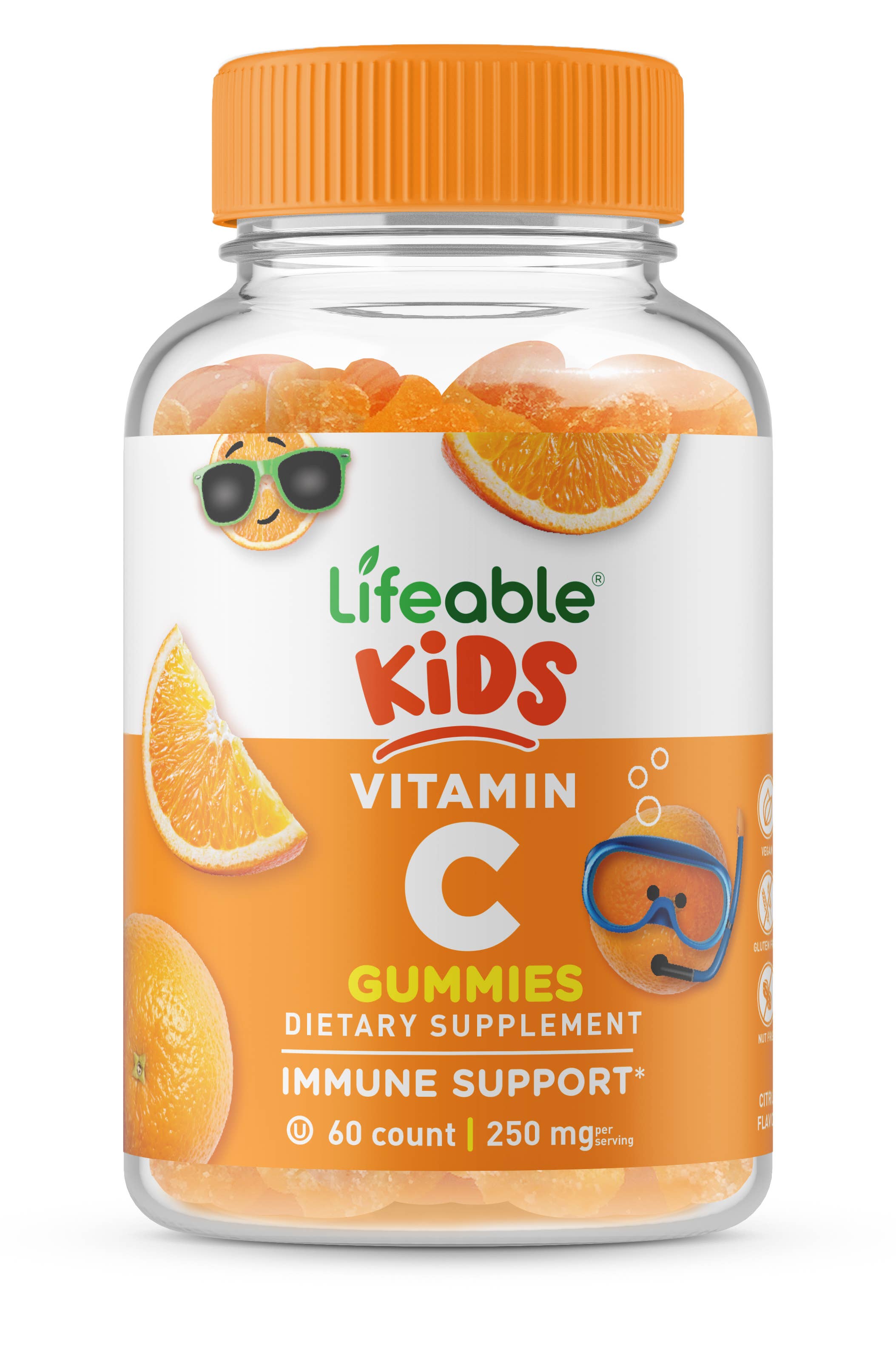 Lifeable Vitamin C for Kids 250 mg Gummies, Immune System