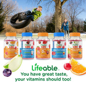Lifeable Calcium, Magnesium, Zinc + Vitamin D Kids Gummies