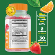 Lifeable Kids Immune Support Elderberry Vit C + Zinc Gummies