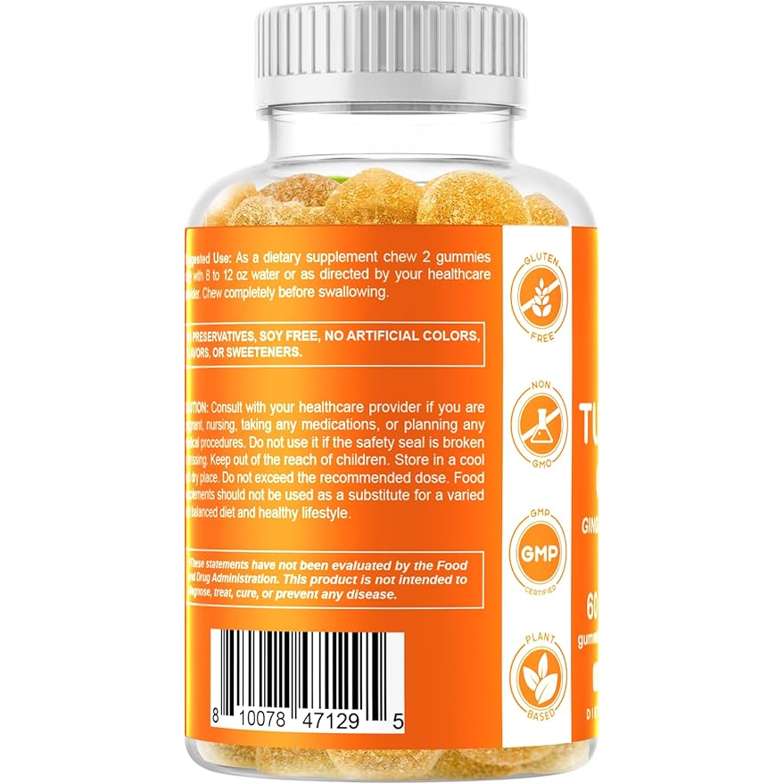 Vitamatic Turmeric Ginger with Black Pepper 60 Vegan Gummies