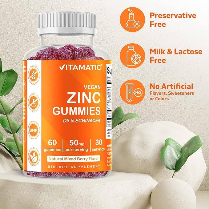Vitamatic Zinc 50mg | 60 Vegan Gummies