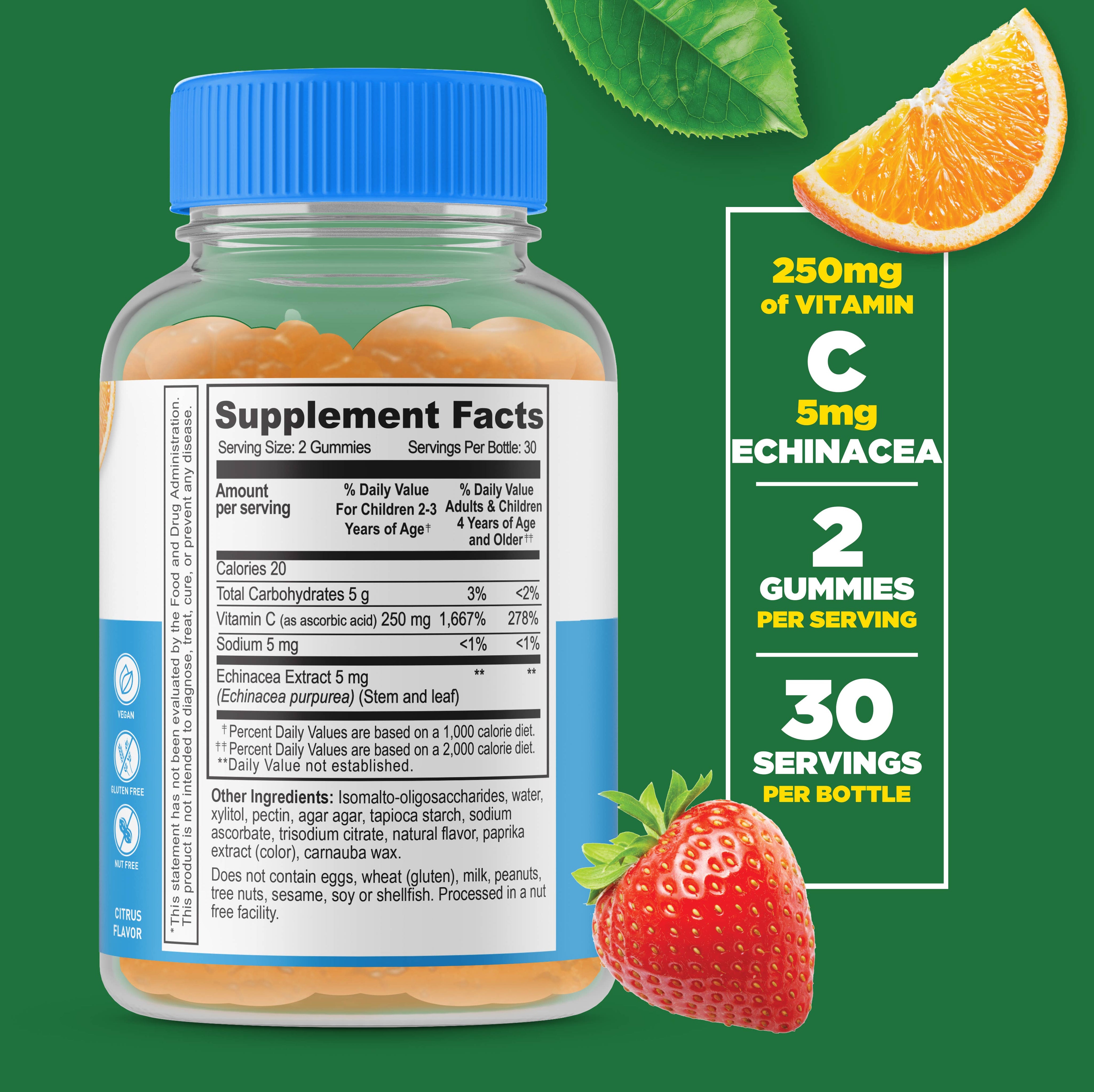 Lifeable Sugar Free Vitamin C for Kids 250 mg Gummies