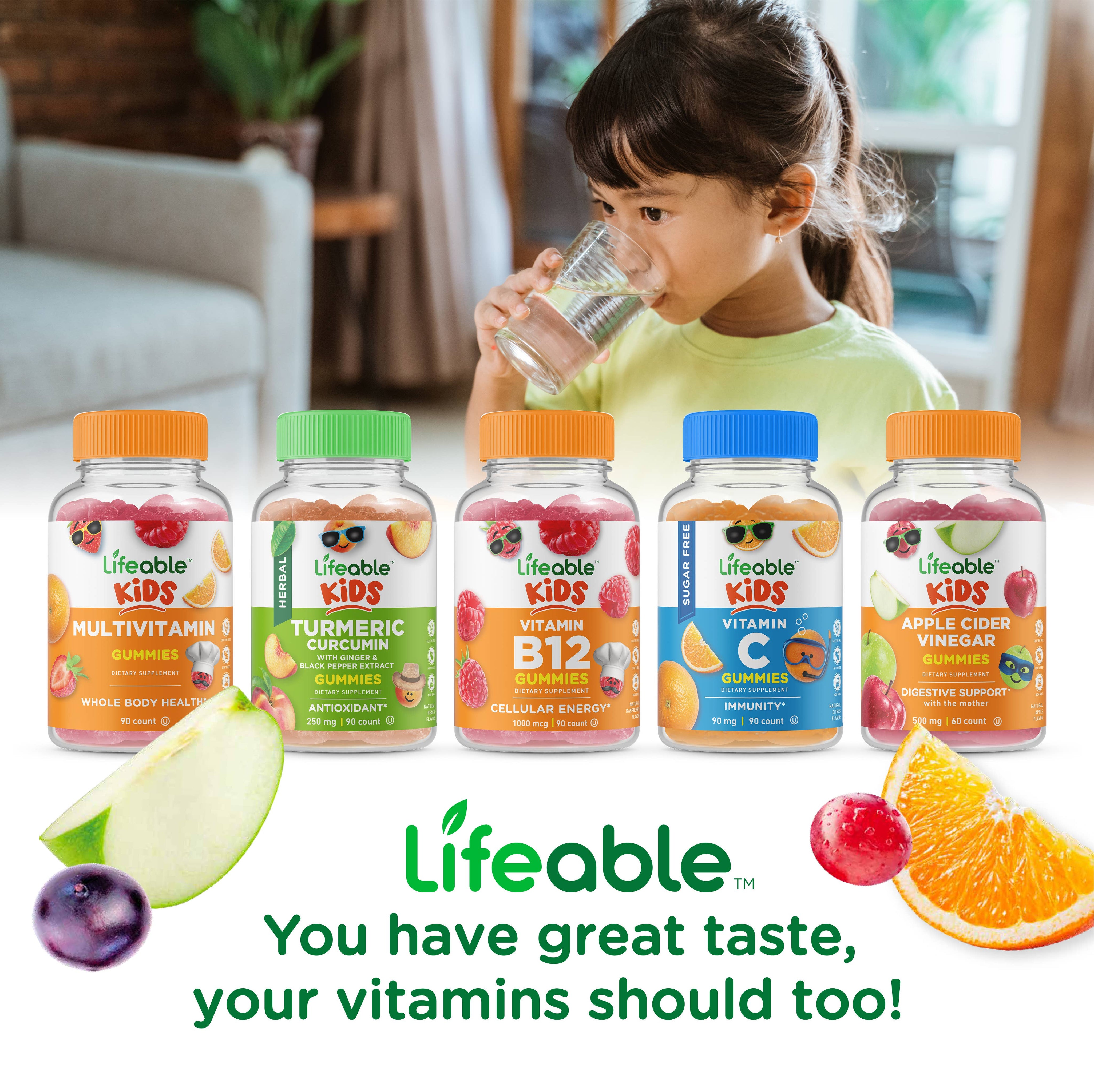Lifeable Sugar Free B Complex + Vitamin C for Kids Gummies