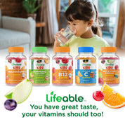 Lifeable Vitamin B Complex 5000 mcg + Vit C for Kids Gummies