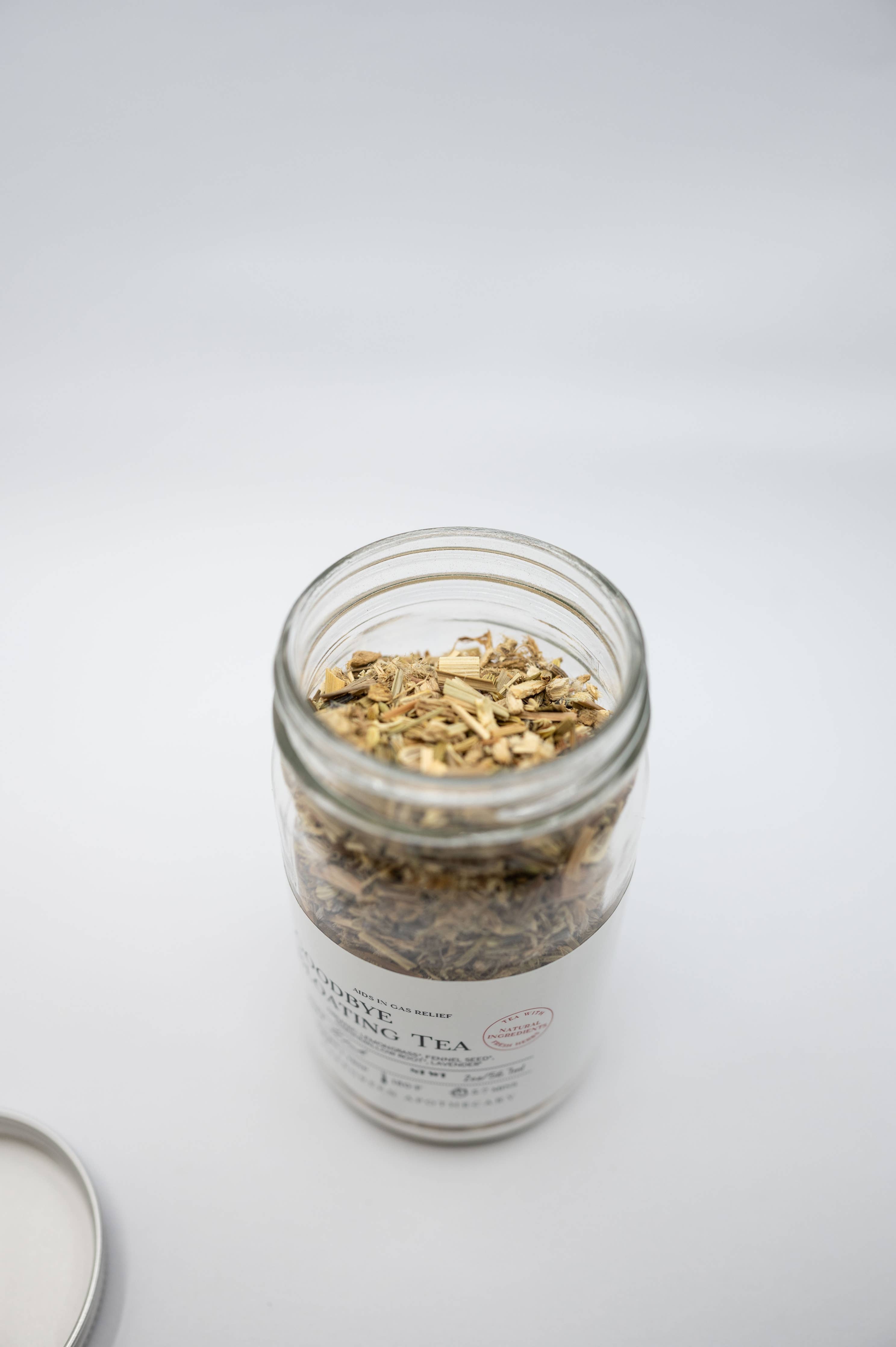 Goodbye Bloating Tea, 8oz Glass jar