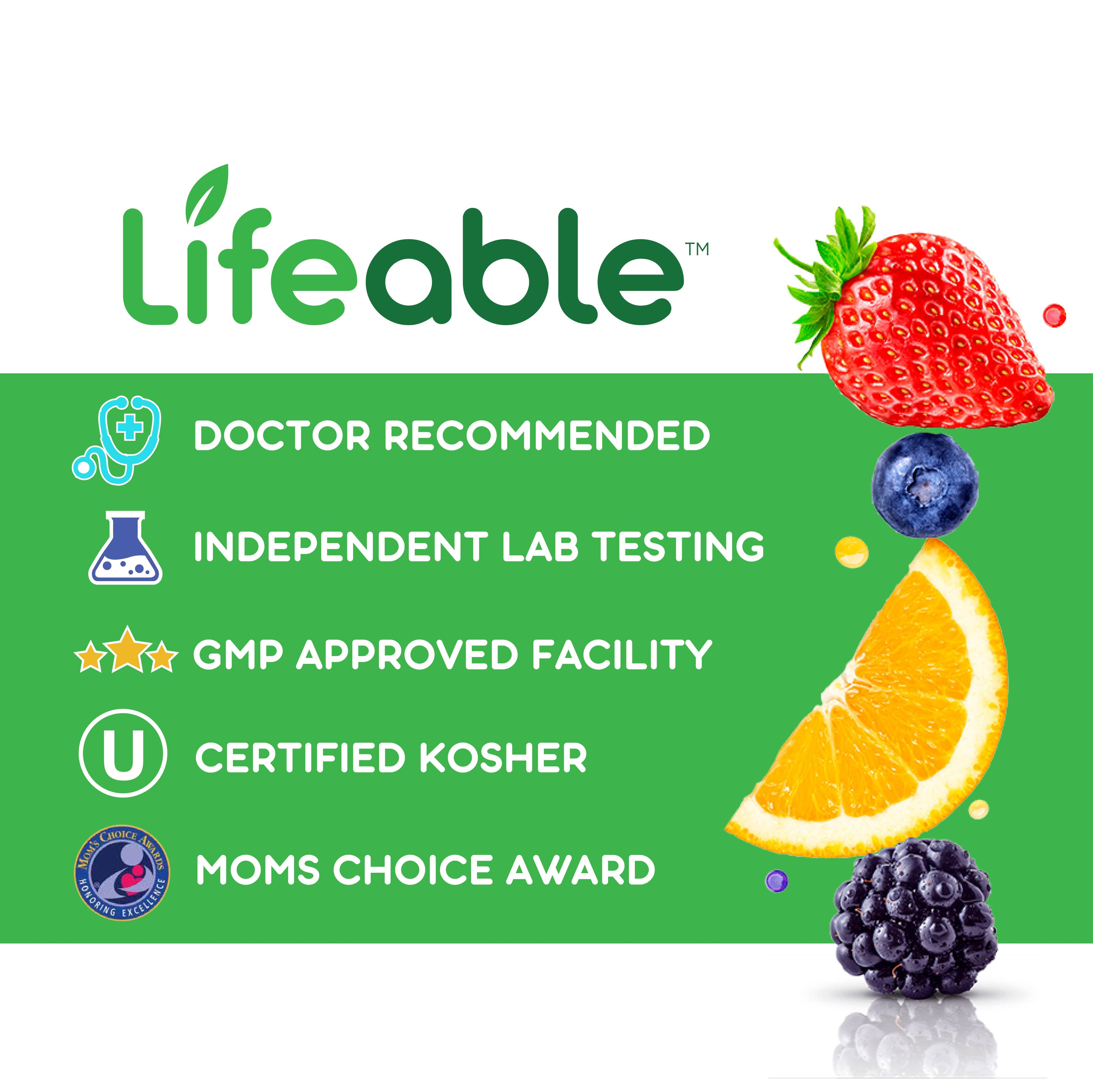 Lifeable Vitamin B Complex 5000 mcg + Vit C for Kids Gummies