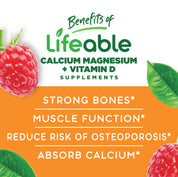 Lifeable Calcium, Magnesium, Zinc + Vitamin D Kids Gummies