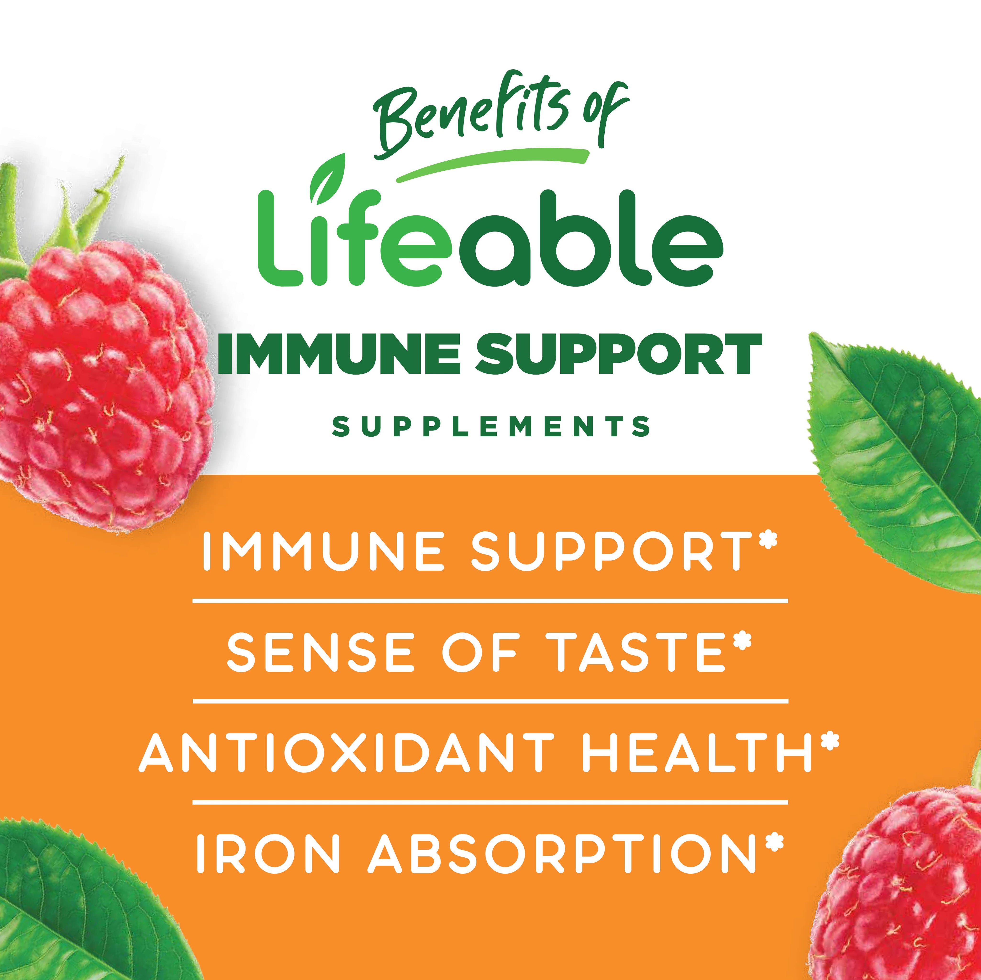 Lifeable Kids Immune Support Elderberry Vit C + Zinc Gummies
