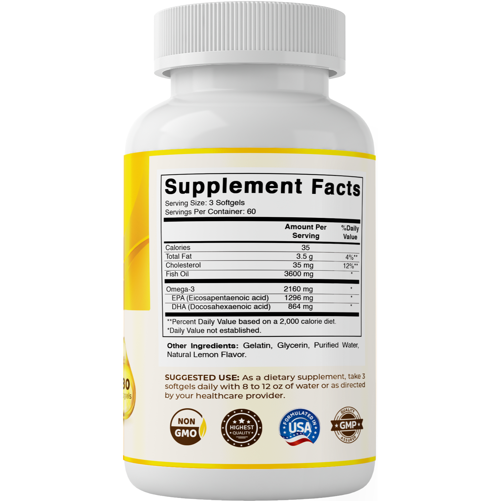 Vitamatic Omega 3 Fish Oil 3600mg Per Serving 180 Softgels