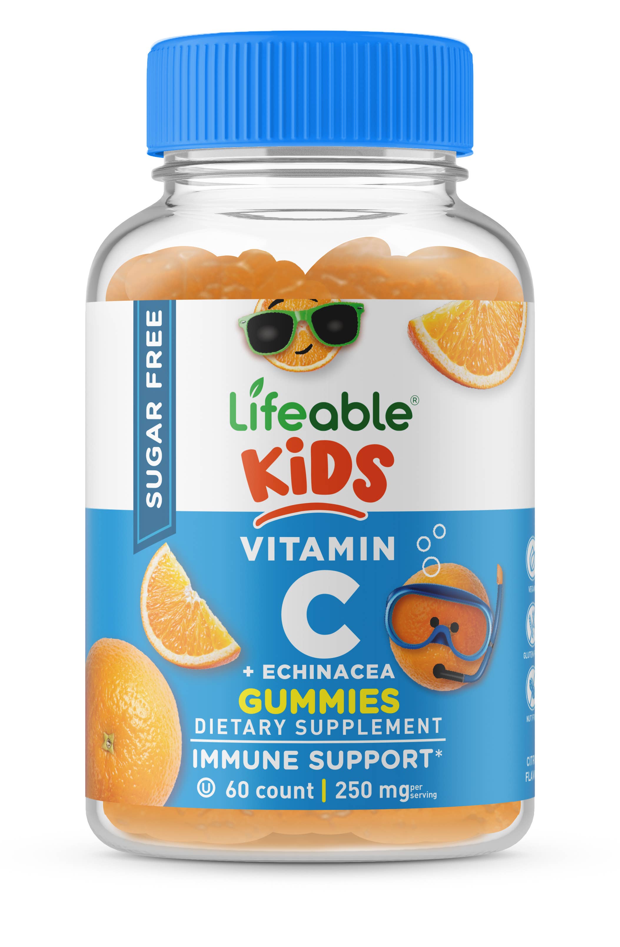 Lifeable Sugar Free Vitamin C for Kids 250 mg Gummies