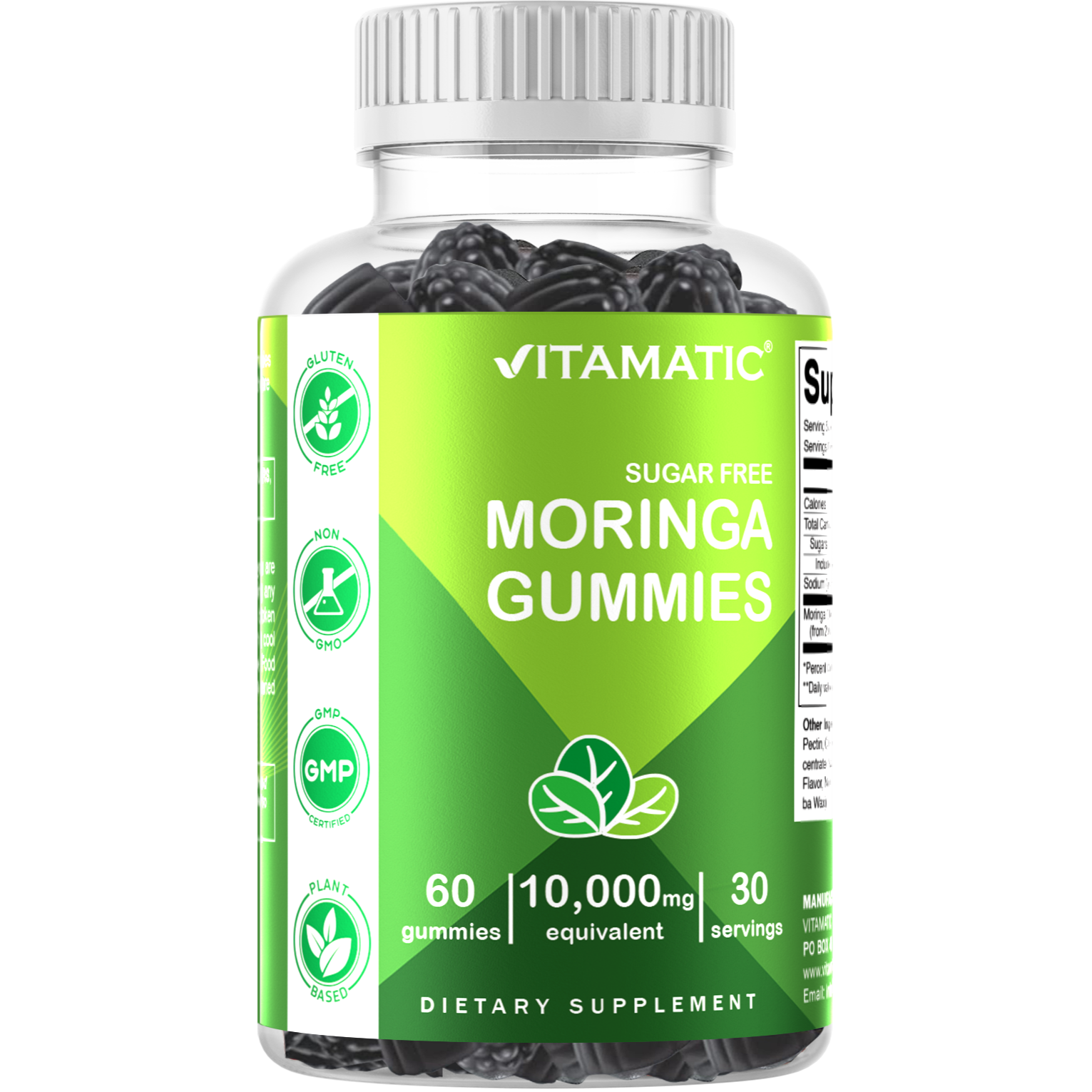 Vitamatic | Sugar Free Moringa Gummies 10000 mg | 60 Gummies