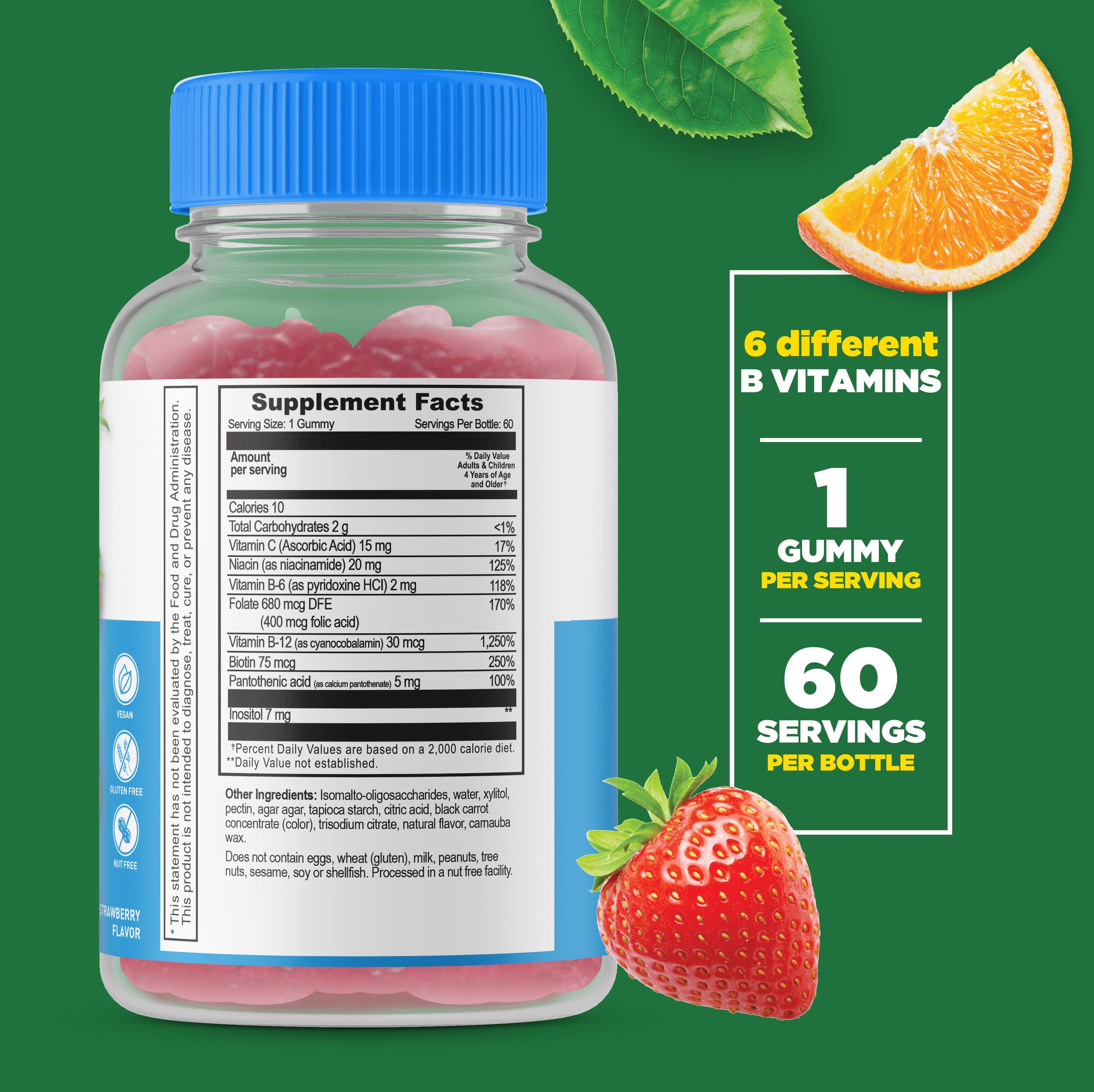 Lifeable Sugar Free B Complex + Vitamin C for Kids Gummies