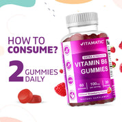 Vitamatic | Vitamin B6 100mg | Strawberry Flavor| 60 Gummies