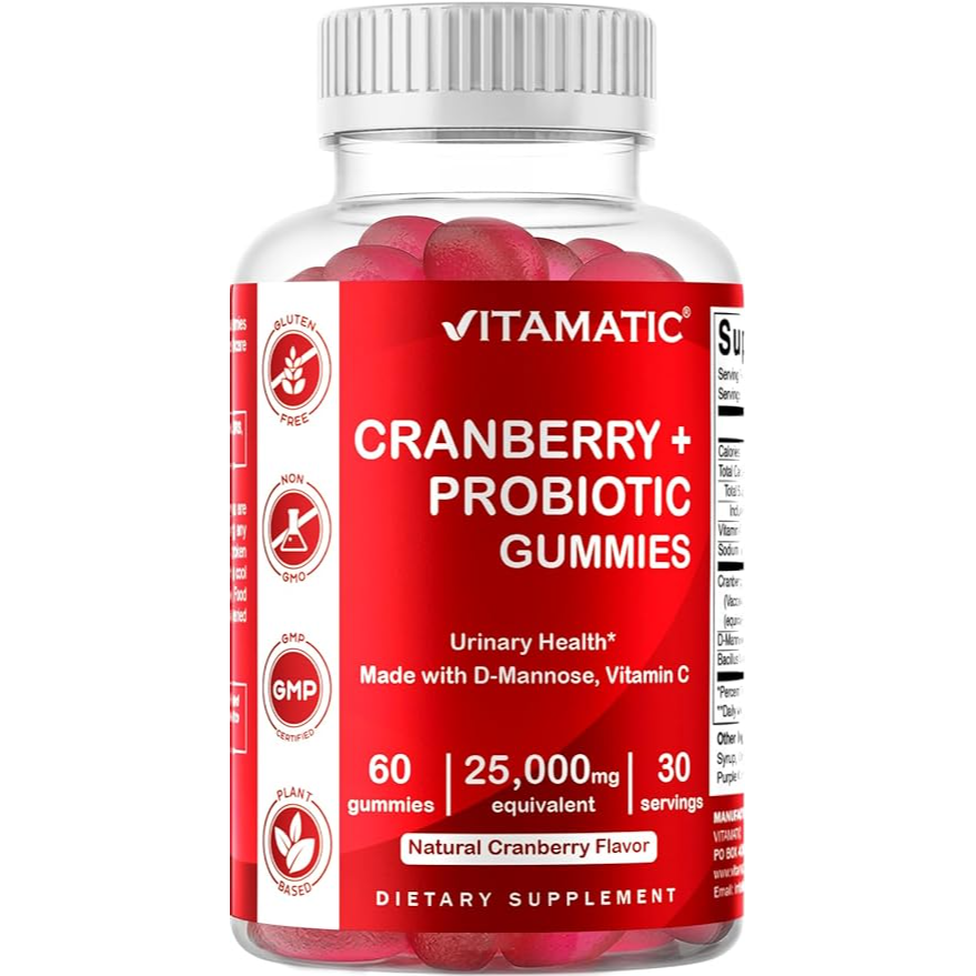 Vitamatic Cranberry with Probiotics | 60 Vegan Gummies