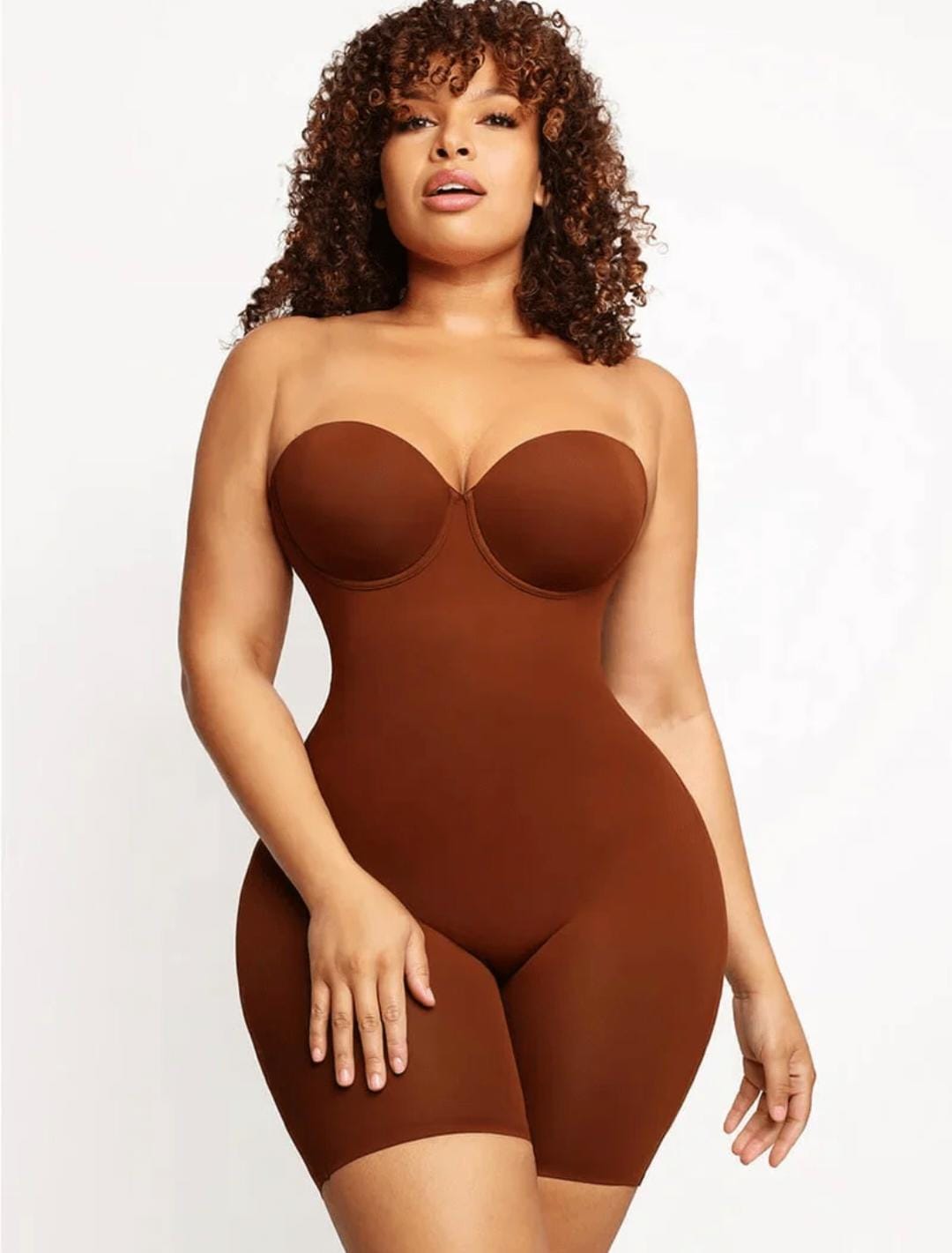 Back Smoothing Underwire Cup Push Up Bra Strapless Shortie Bodysuit