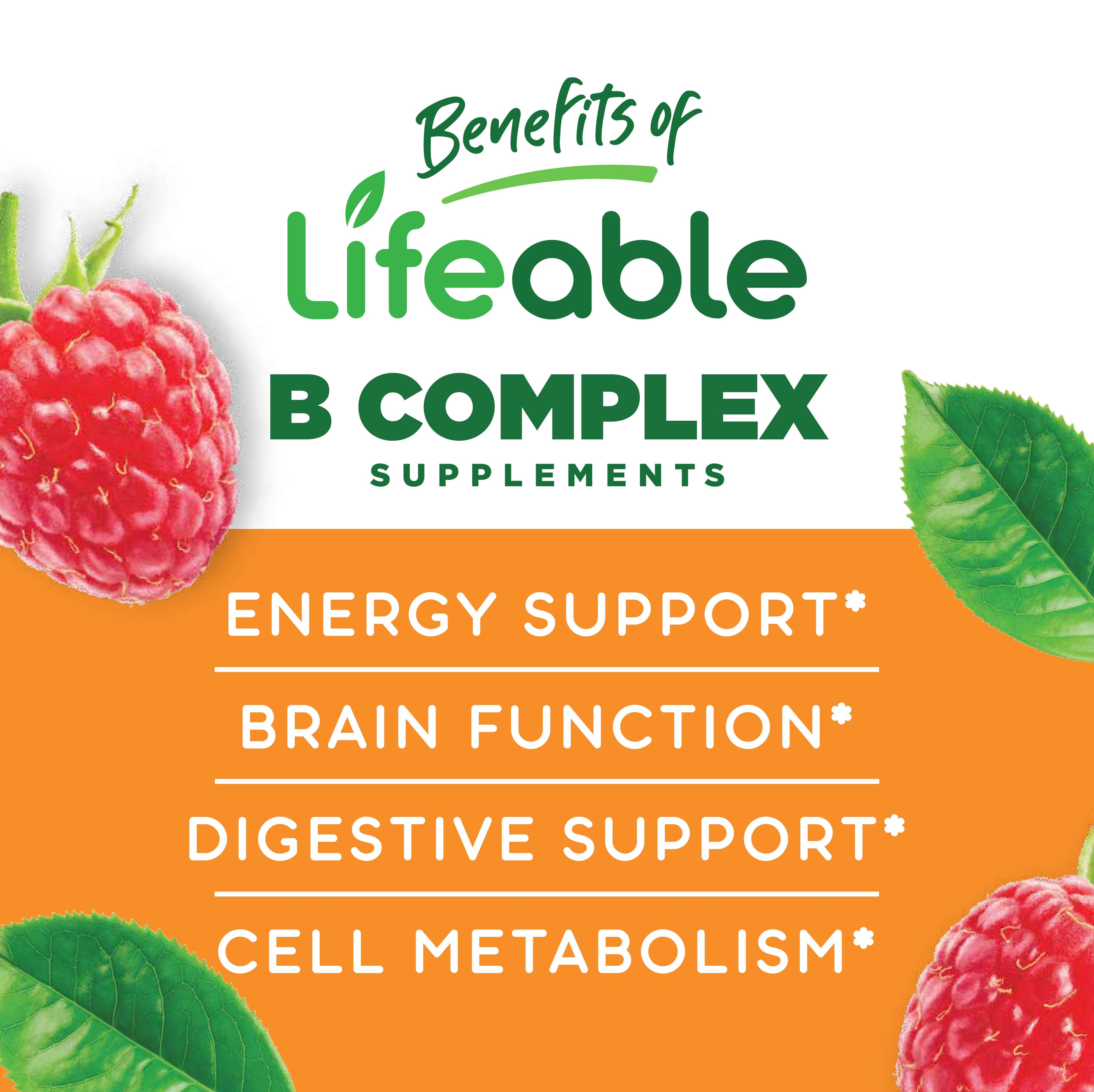 Lifeable Sugar Free Vitamin B Complex with Vitamin C Gummies