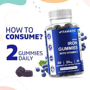 Vitamatic Iron 20mg with Vitamin C | 60 Vegan Gummies