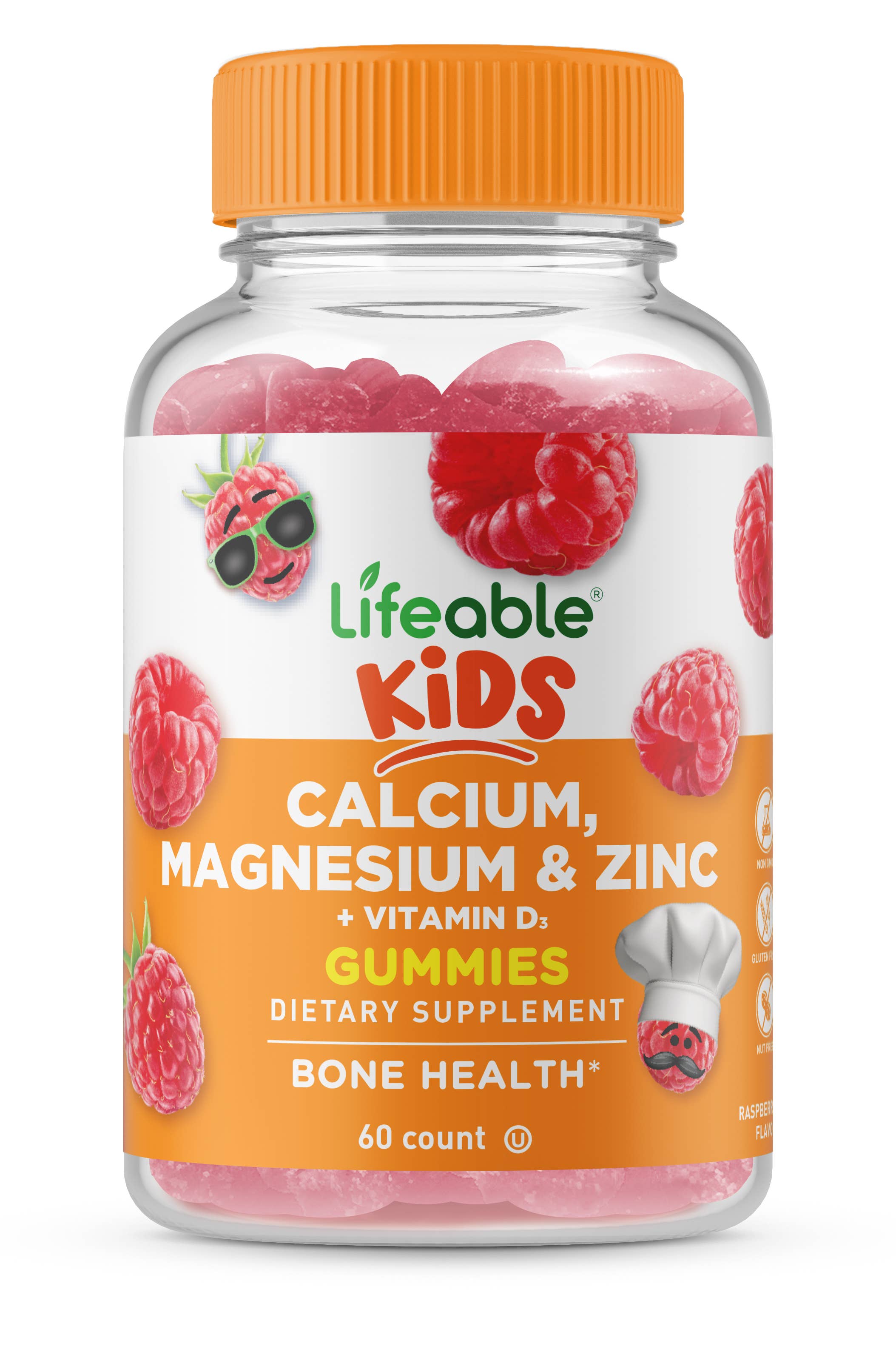 Lifeable Calcium, Magnesium, Zinc + Vitamin D Kids Gummies