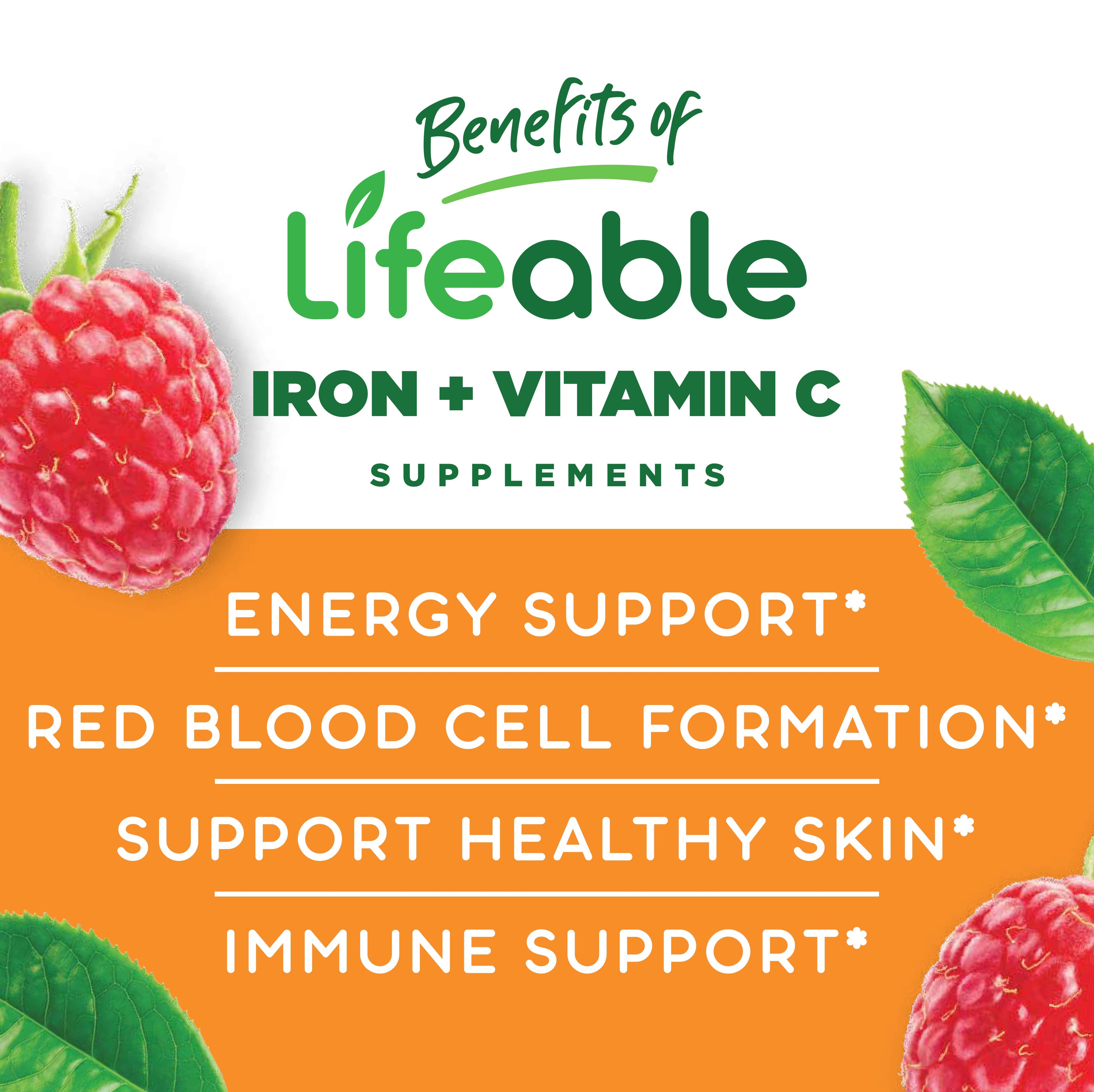 Lifeable Iron for Kids 10 mg + Vit C Gummies, Iron Levels